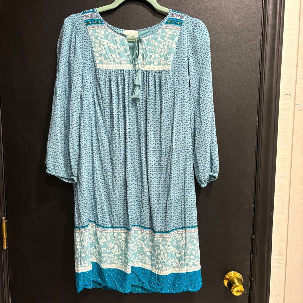 BELLA ELLA peasant style dress 3/4 sleeves women’s size Med
